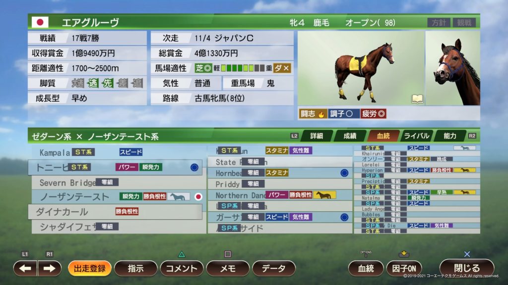 ウイポ9 21 競走馬の世界適性 芝質適性 を計算で解く ウイポ攻略メモ帳